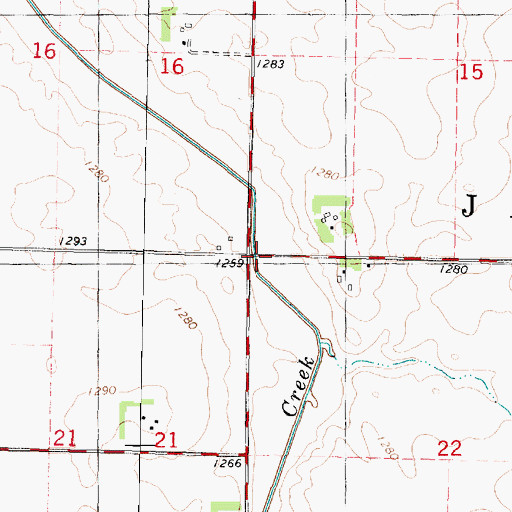 Topographic Map of Township of Jack Creek, IA