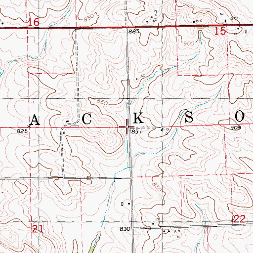 Topographic Map of Township of Jackson, IA