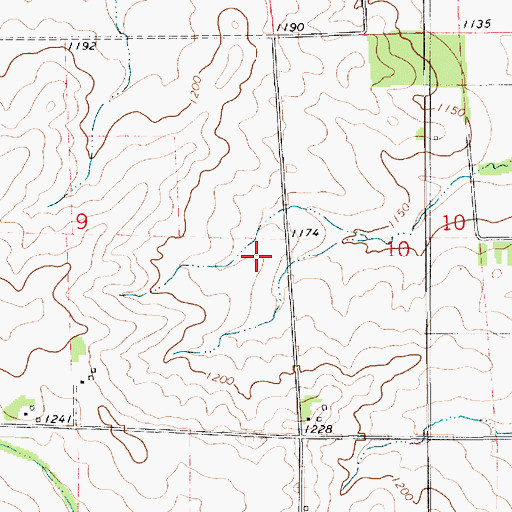 Topographic Map of Township of Jacksonville, IA