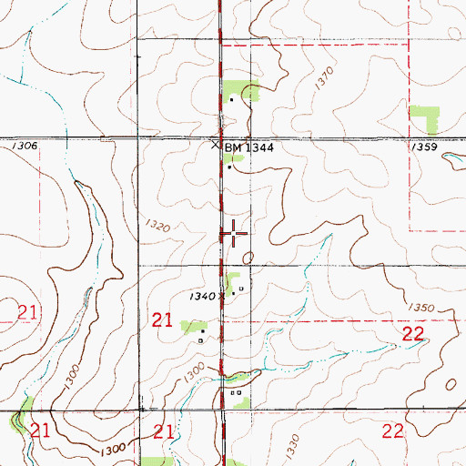 Topographic Map of Township of Jamestown, IA