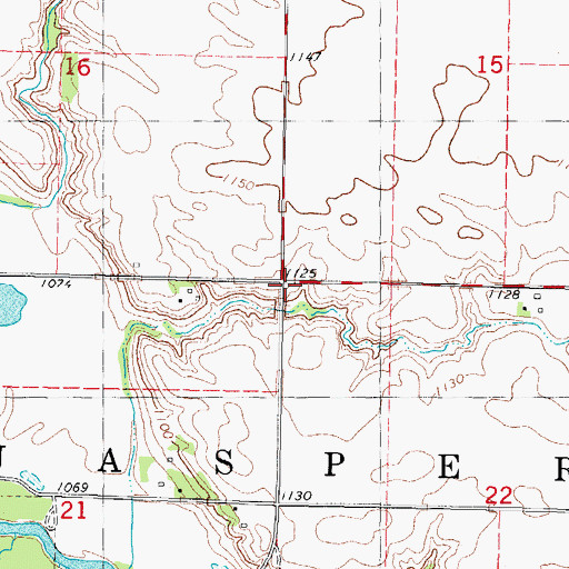 Topographic Map of Township of Jasper, IA