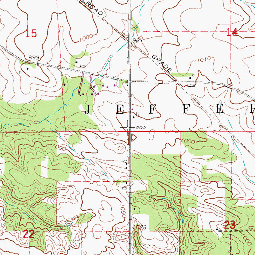 Topographic Map of Township of Jefferson, IA
