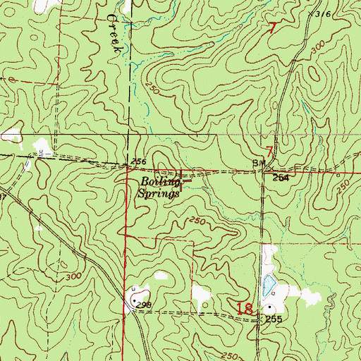 Topographic Map of Boiling Springs, AR