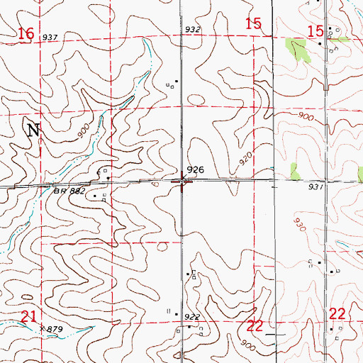 Topographic Map of Township of Jefferson, IA