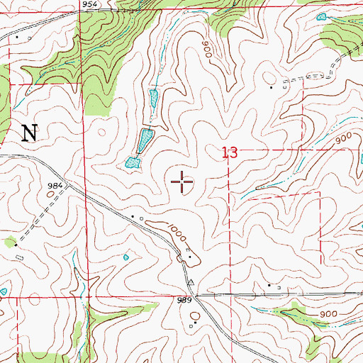 Topographic Map of Township of Jefferson, IA