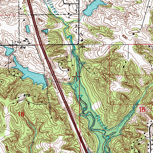 Topographic Map of Township of Jefferson, IA