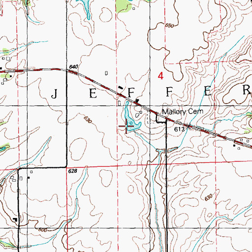 Topographic Map of Township of Jefferson, IA