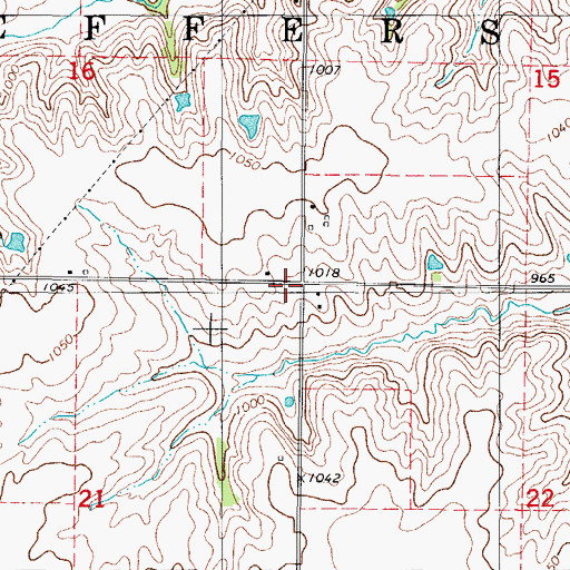 Topographic Map of Township of Jefferson, IA