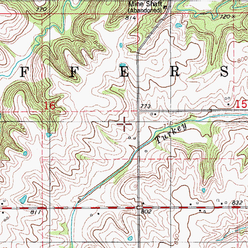 Topographic Map of Township of Jefferson, IA