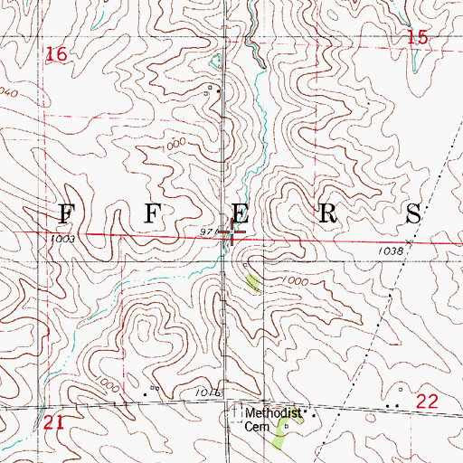 Topographic Map of Township of Jefferson, IA