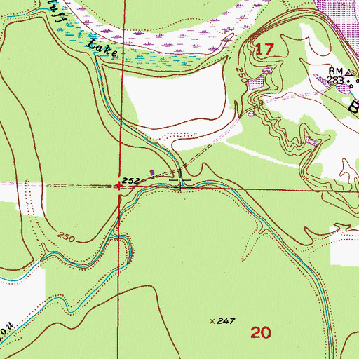 Topographic Map of Bois d'Arc Bayou, AR