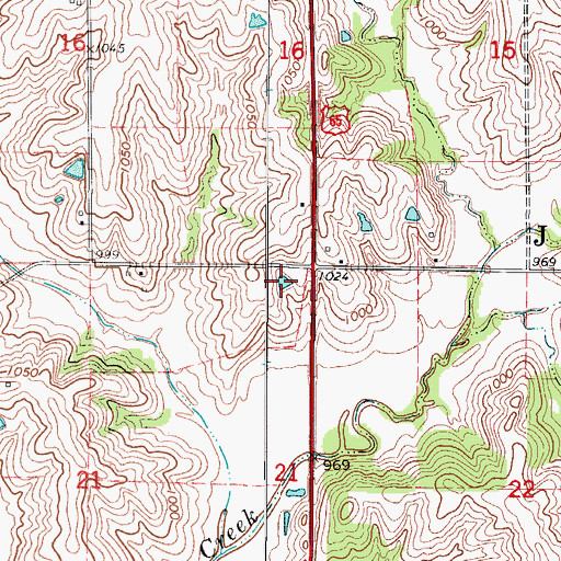 Topographic Map of Township of Jefferson, IA