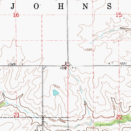 Topographic Map of Township of Johns, IA