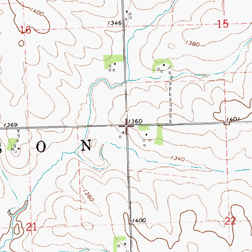 Topographic Map of Township of Johnson, IA