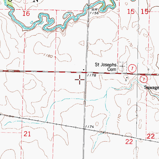 Topographic Map of Township of Johnson, IA