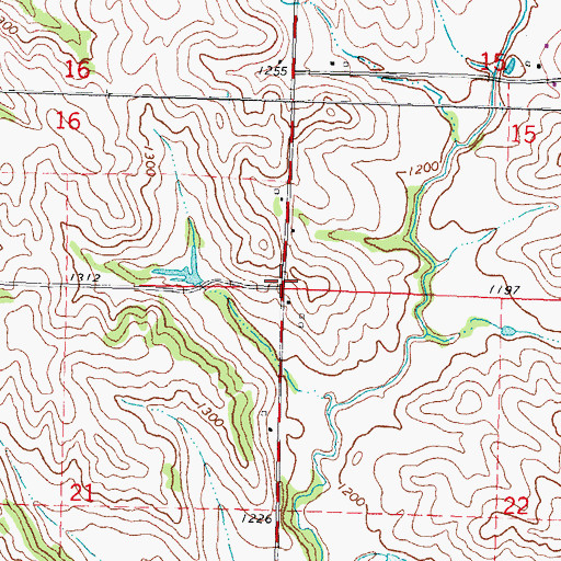 Topographic Map of Township of Jordan, IA