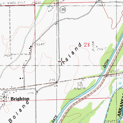 Topographic Map of Boland Island, AR