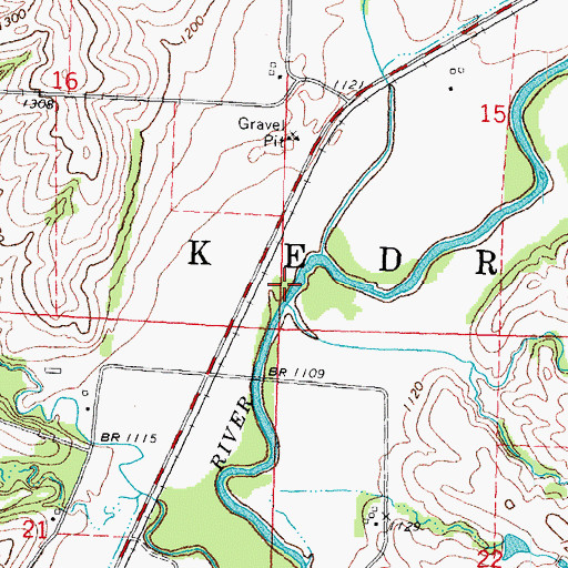 Topographic Map of Township of Kedron, IA