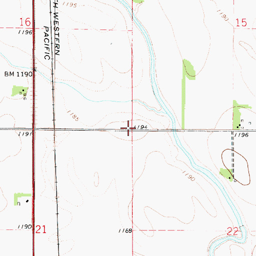 Topographic Map of Township of Kensett, IA
