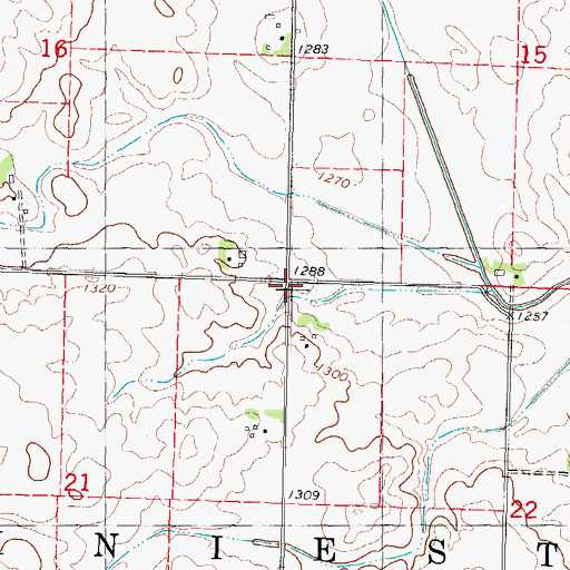 Topographic Map of Township of Kniest, IA