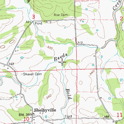 Topographic Map of Bold Spring Branch, AR