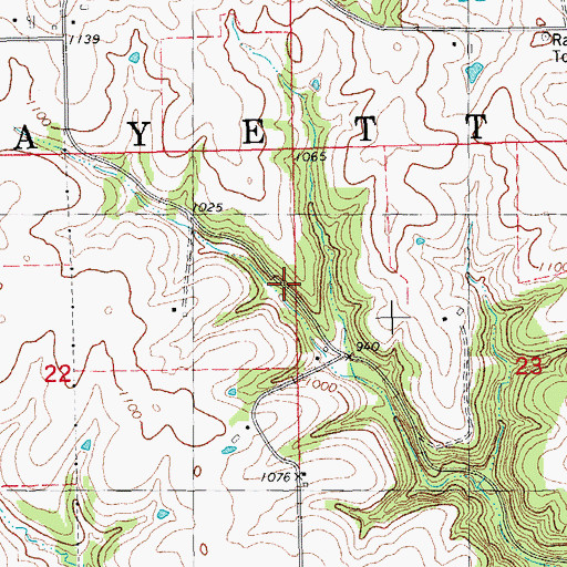 Topographic Map of Township of Lafayette, IA