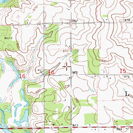 Topographic Map of Township of Lafayette, IA