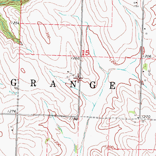 Topographic Map of Township of La Grange, IA