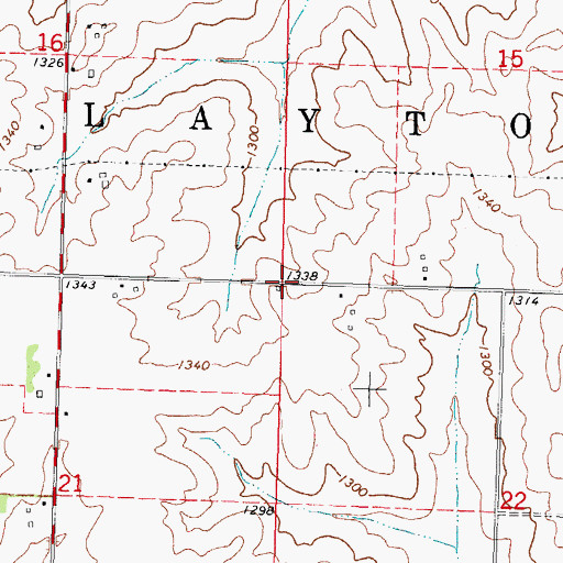 Topographic Map of Township of Layton, IA