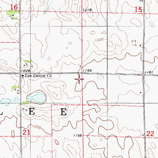 Topographic Map of Township of Lee, IA