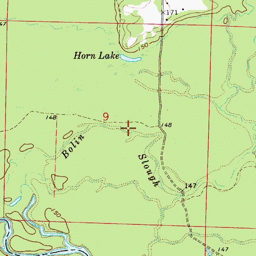 Topographic Map of Bolin Slough, AR