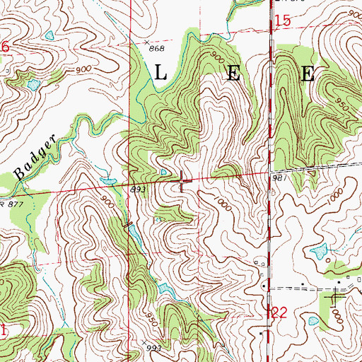 Topographic Map of Township of Lee, IA
