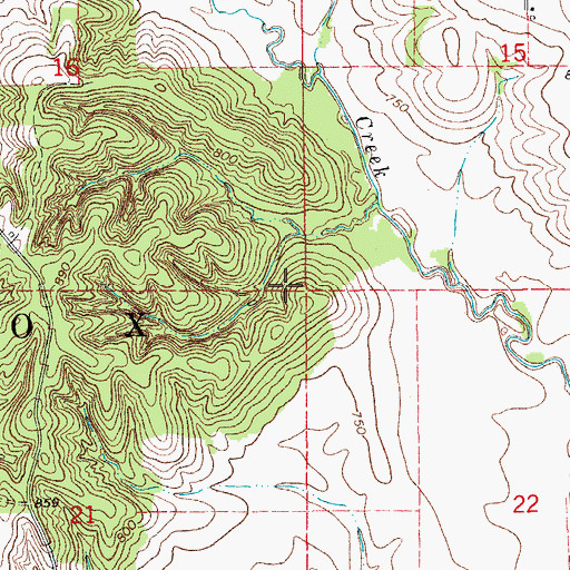 Topographic Map of Township of Lenox, IA