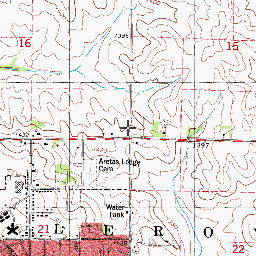 Topographic Map of Township of Leroy, IA