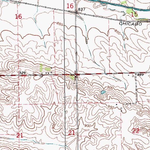 Topographic Map of Township of Leroy, IA
