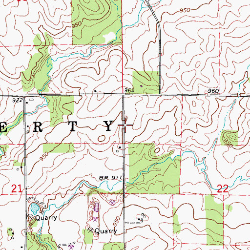 Topographic Map of Township of Liberty, IA