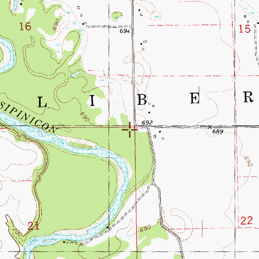 Topographic Map of Township of Liberty, IA