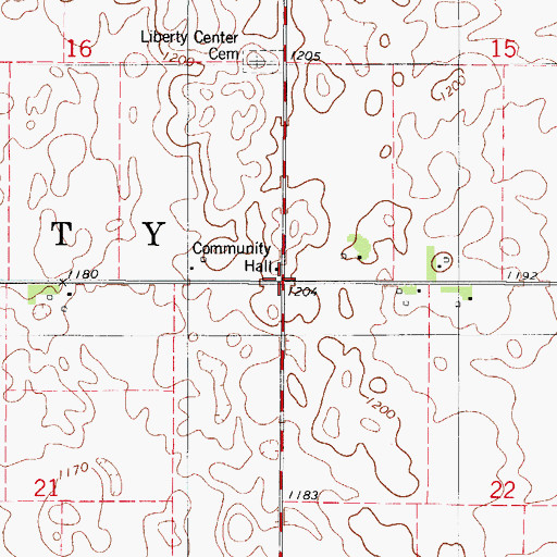 Topographic Map of Township of Liberty, IA