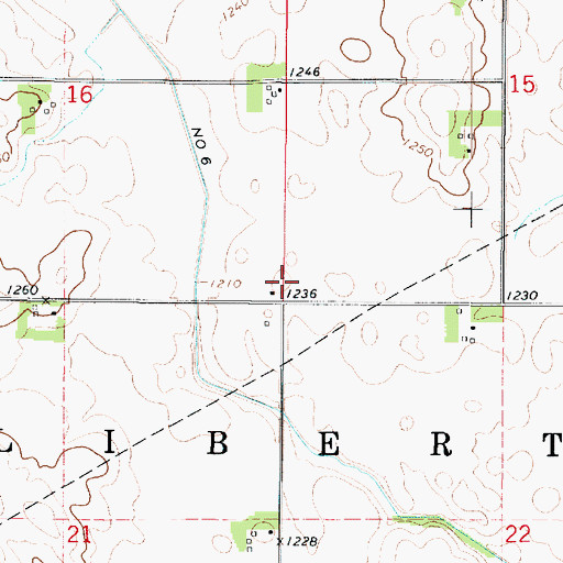 Topographic Map of Township of Liberty, IA