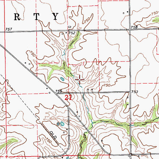 Topographic Map of Township of Liberty, IA