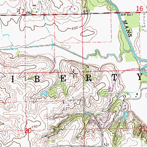Topographic Map of Township of Liberty, IA