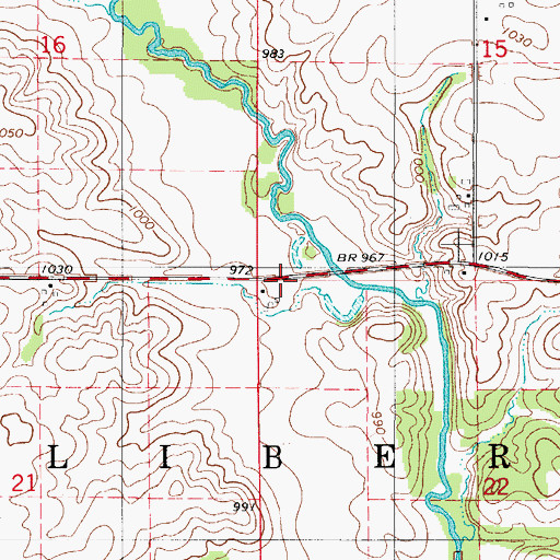 Topographic Map of Township of Liberty, IA
