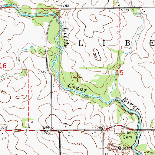 Topographic Map of Township of Liberty, IA