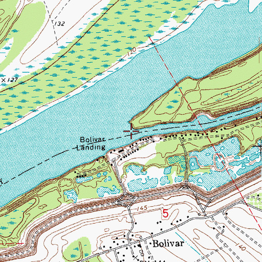Topographic Map of Bolivar Chute, AR