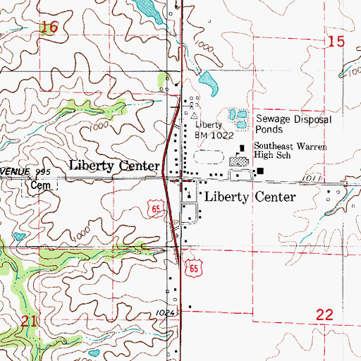 Topographic Map of Township of Liberty, IA