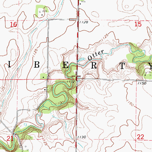 Topographic Map of Township of Liberty, IA