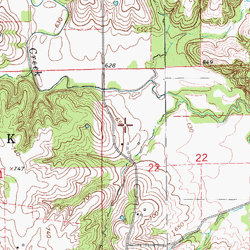 Topographic Map of Township of Lick Creek, IA