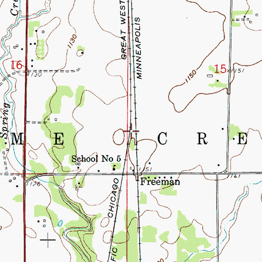 Topographic Map of Township of Lime Creek, IA