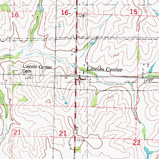 Topographic Map of Township of Lincoln, IA