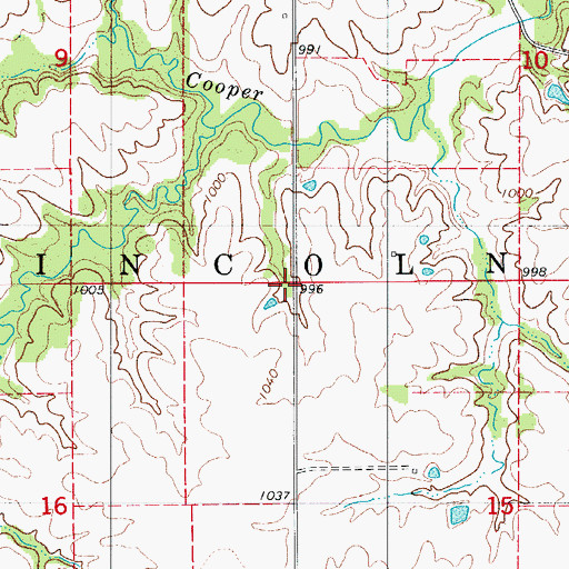 Topographic Map of Township of Lincoln, IA